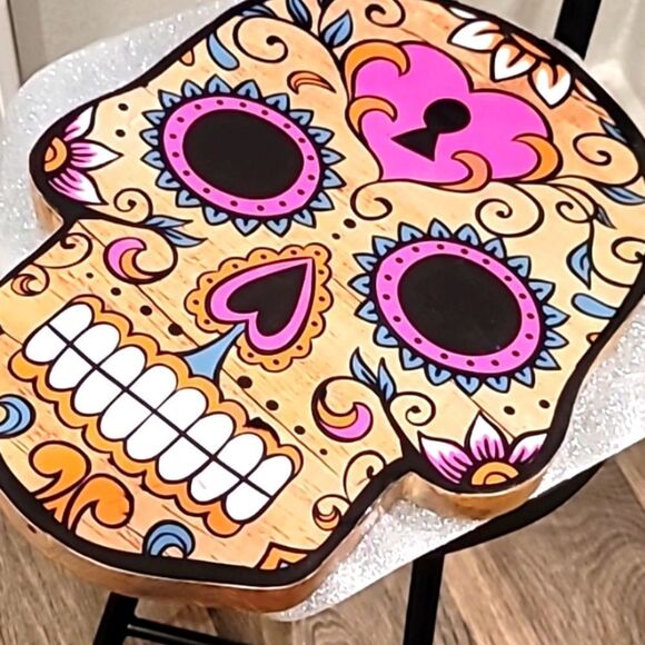 At Home Sugar Skull Cutting Board/ Decor - Picture 4 of 5